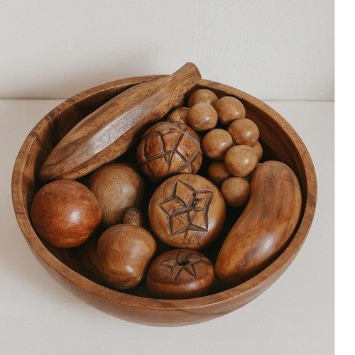 Vtg set mcm wooden - 60's,